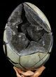 Septarian Dragon Egg Geode - Black Crystals #56399-1